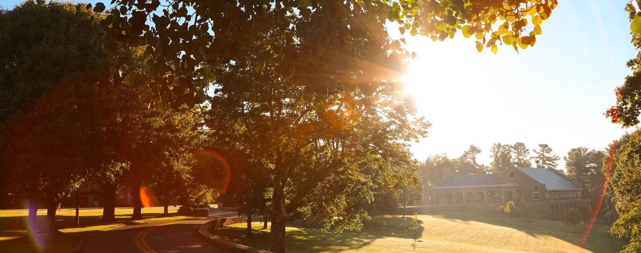 2023-09-Morning-Campus-0012 A landscape photo featuring a sunny morning view of University Point