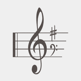 Music Note over a scale chart.