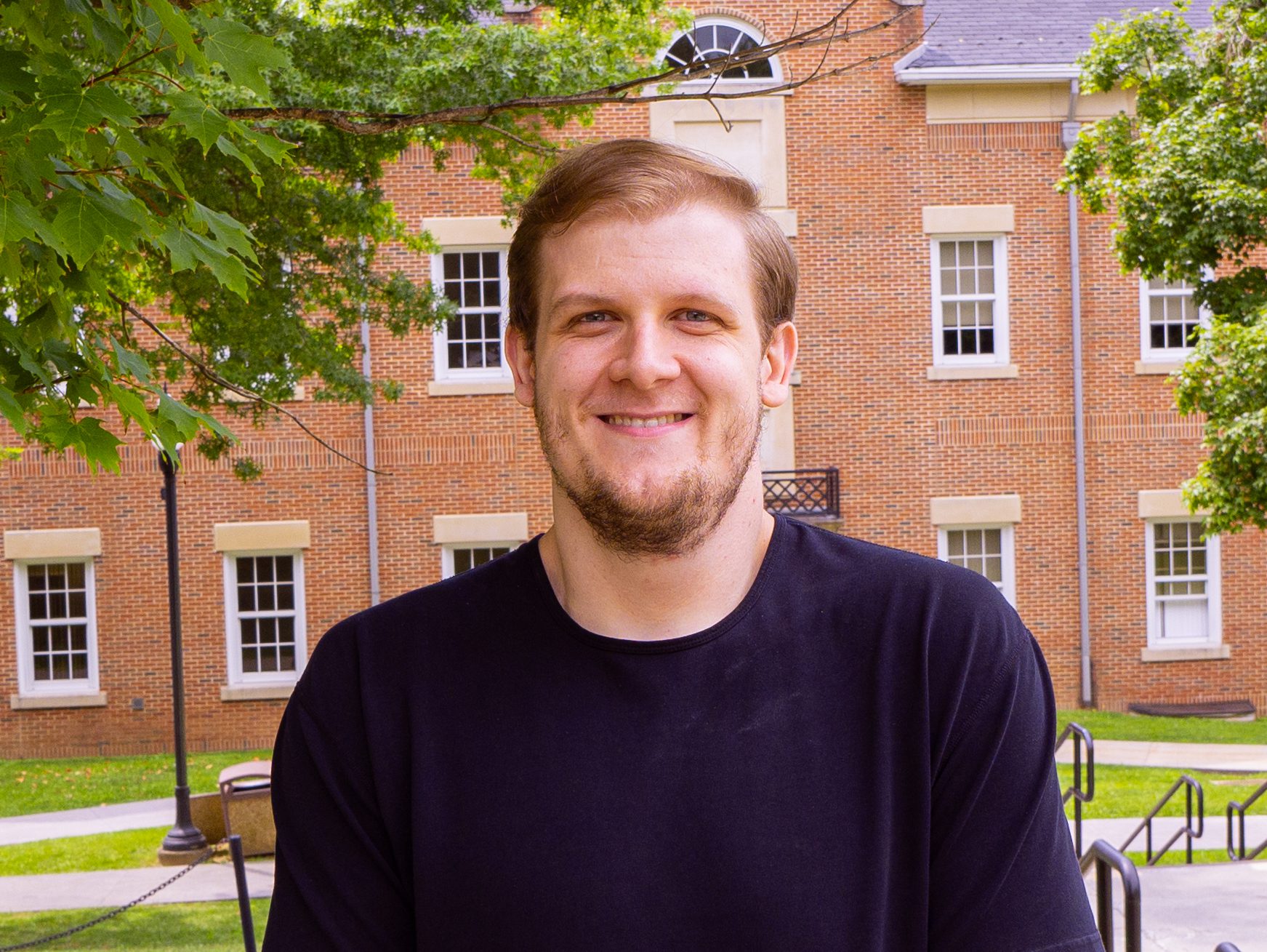 An image of William Billings in front of Nick Rahall Technology Center.