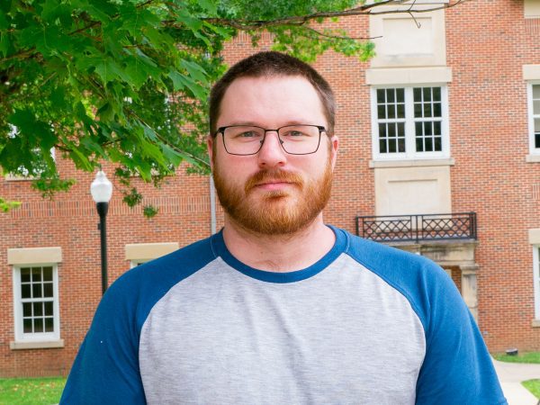 An image of Kevin Nutter in front of Nick Rahall Technology Center.