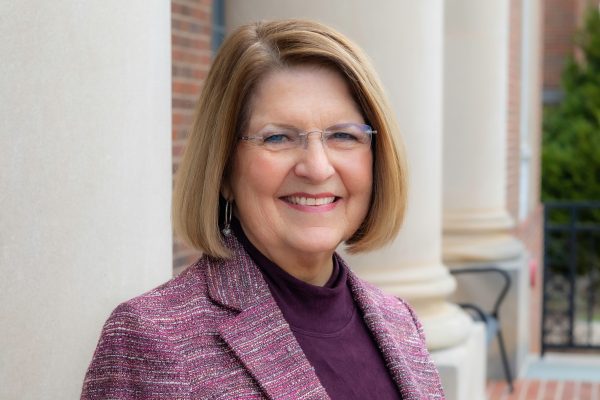 Concord University President Dr. Kendra S. Boggess standing outside of the Library