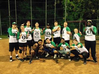 An intramural softball team at Concord University