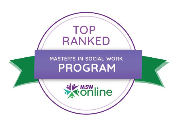 Top Ranked Master's in Social Work Program by MSW Online badge
