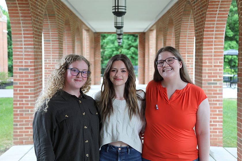 Lilly, Marren, and Jillian outside of University Point