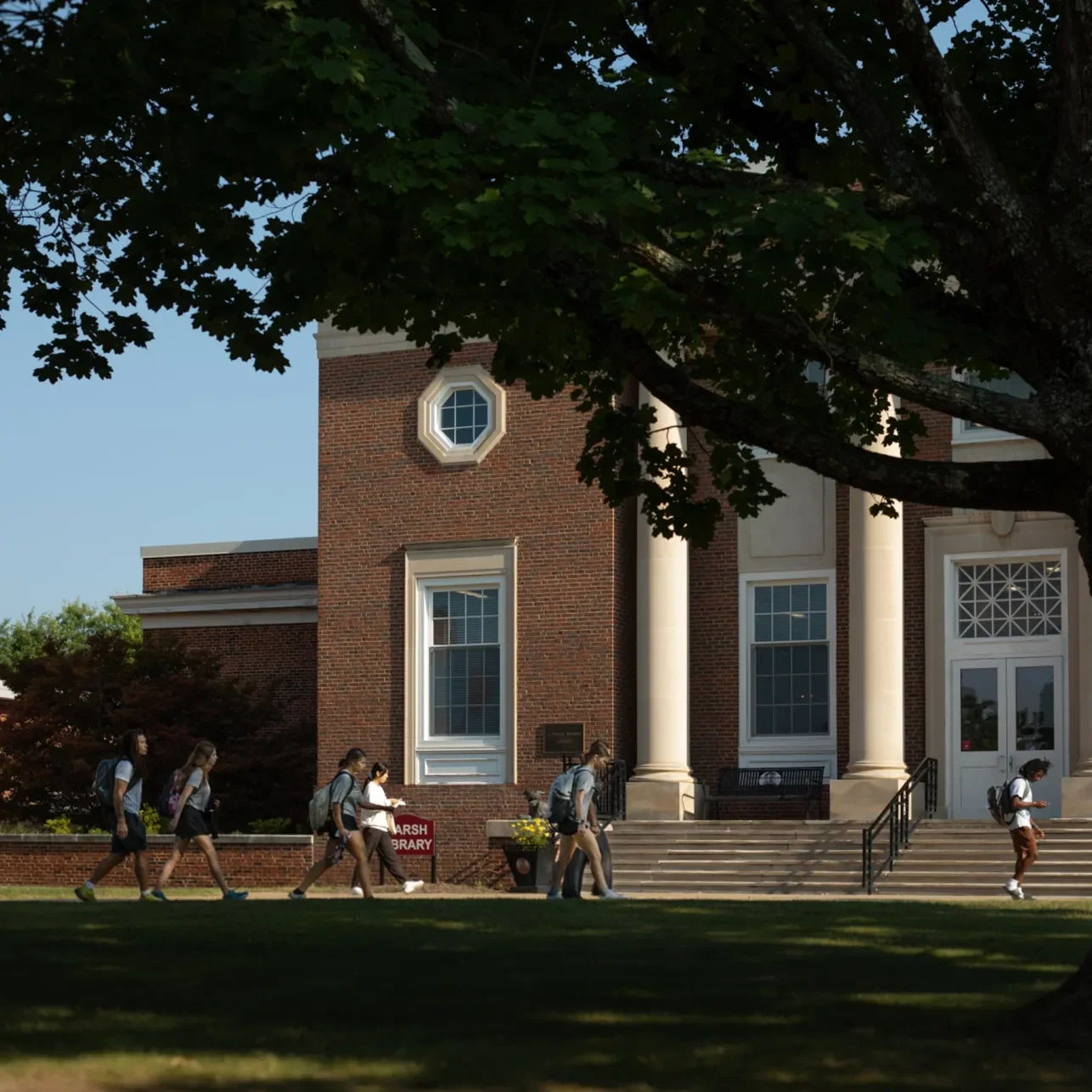 Students walking outside Marsh Library