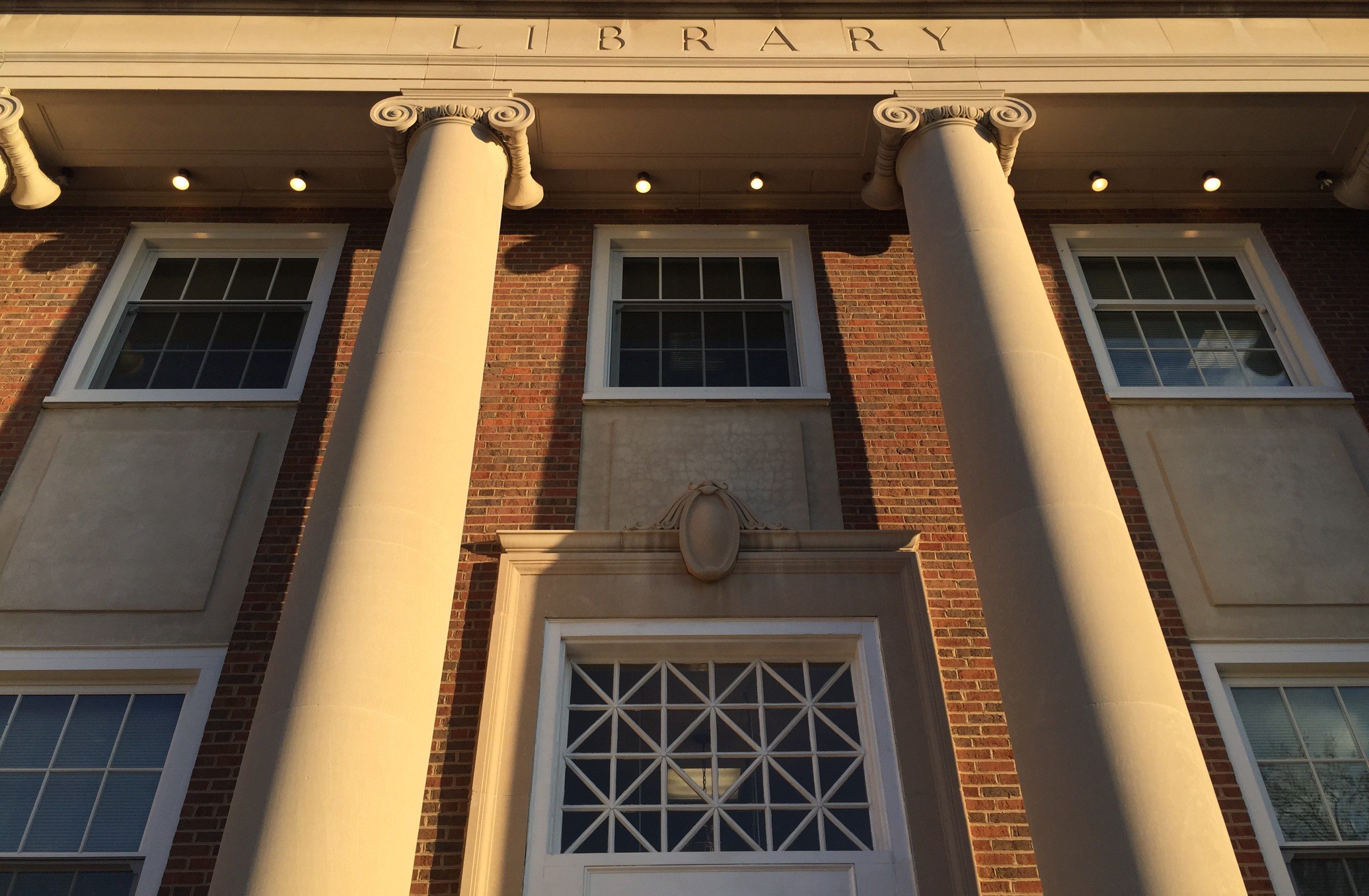 the entrance of the library