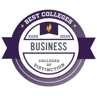 Best Colleges for Business accreditation badge.